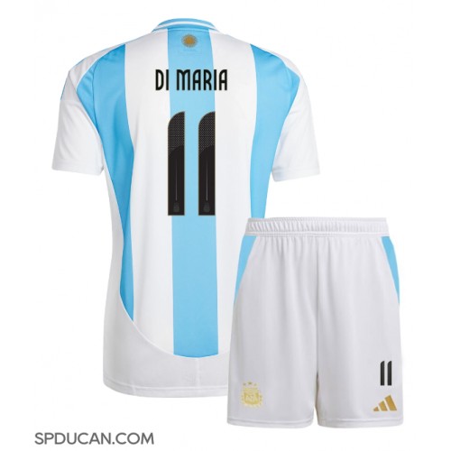 Dječji Nogometni Dres Argentina Angel Di Maria #11 Domaci Copa America 2024 Kratak Rukav (+ Kratke hlače)